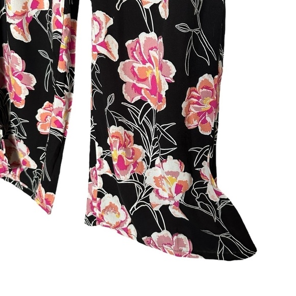 Roxy Pants Women’s Size XS Black Floral Print NWT Vacation Flowy Wide Leg - Picture 5 of 9